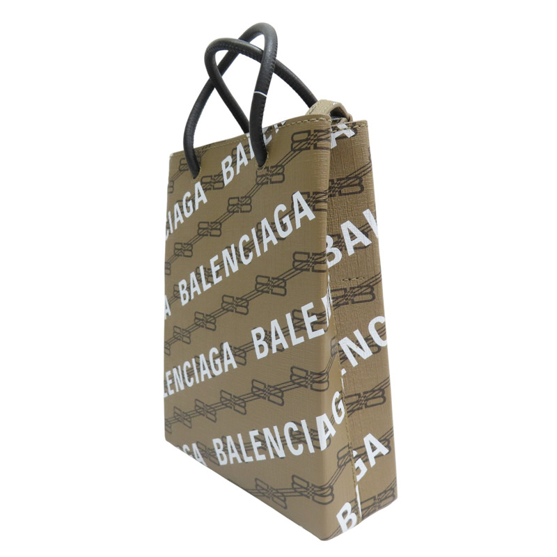 棕色 經典LOGO印花 紙袋包 兩用包【BALENCIAGA 巴黎世家】 693805-2