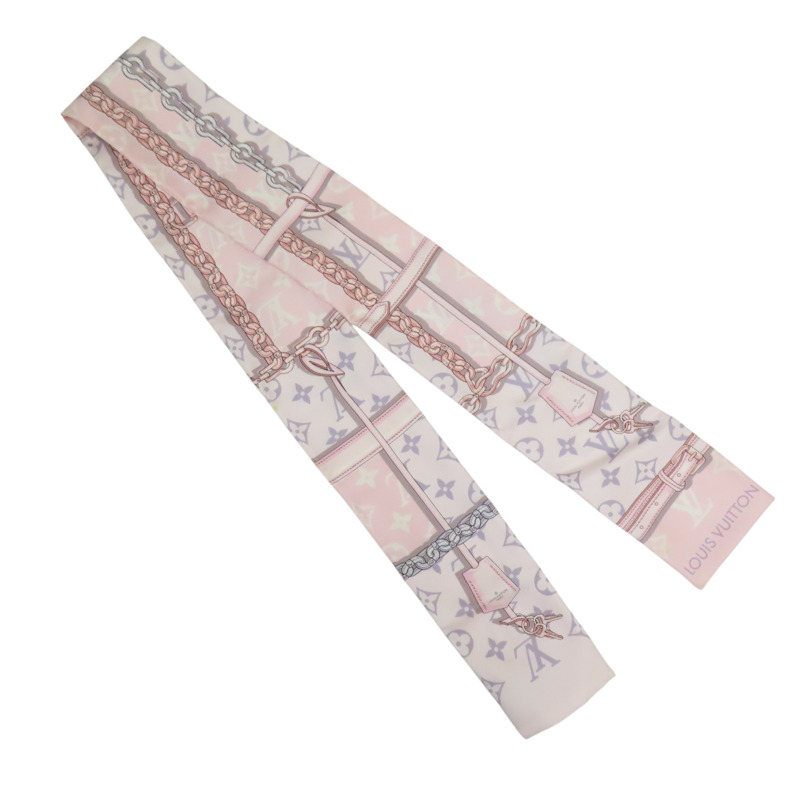 粉色 絲綢 CONFIDENTIAL 絲巾【LOUIS VUITTON LV 路易威登】-0