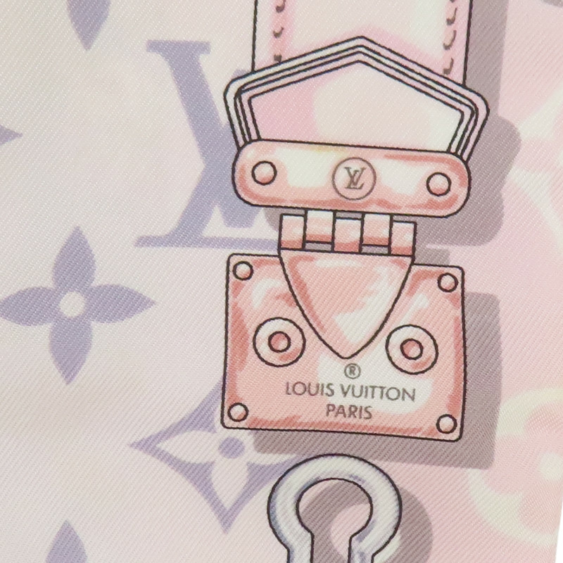 粉色 絲綢 CONFIDENTIAL 絲巾【LOUIS VUITTON LV 路易威登】-4