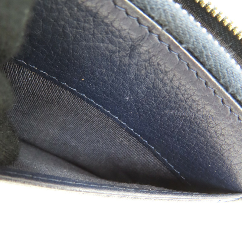 深藍色 牛皮 卡夾 零錢包 A70050 (無卡)【CHANEL 香奈兒】 A70050-5