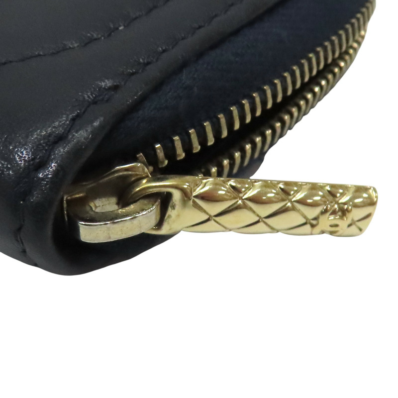 深藍色 牛皮 卡夾 零錢包 A70050 (無卡)【CHANEL 香奈兒】 A70050-9