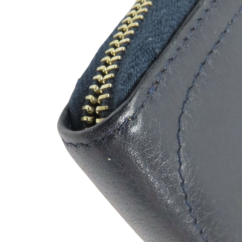 深藍色 牛皮 卡夾 零錢包 A70050 (無卡)【CHANEL 香奈兒】 A70050-10