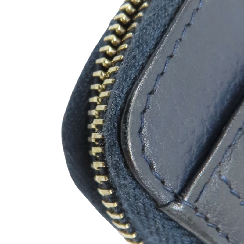 深藍色 牛皮 卡夾 零錢包 A70050 (無卡)【CHANEL 香奈兒】 A70050-11