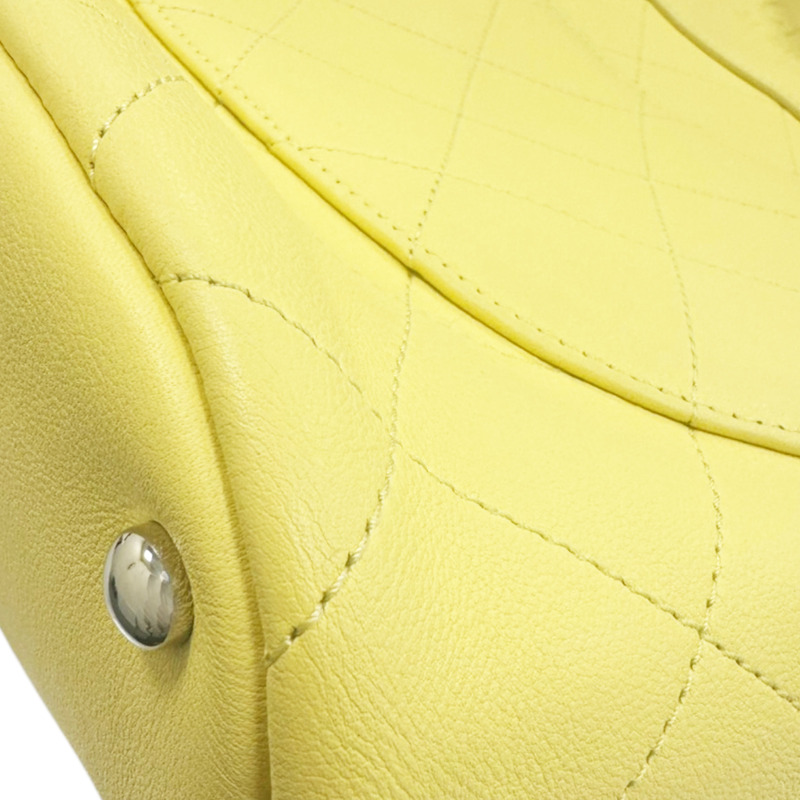 黃色 牛皮 鏈帶兩用包 銀釦【CHANEL 香奈兒】 AS0577-12