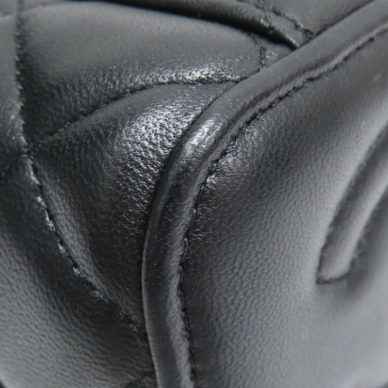 黑色 菱格紋 牛皮 mini vanity bag 鍊帶 肩背包【CHANEL 香奈兒】 AP4934-15