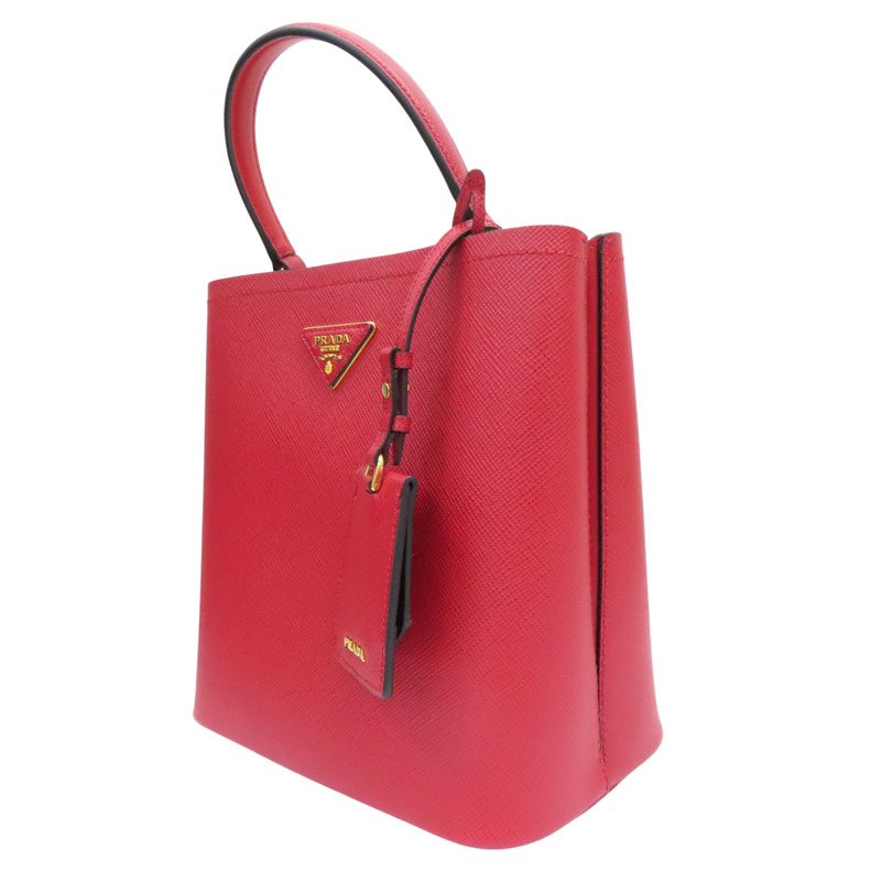 紅色 牛皮 水桶包 兩用包【PRADA 普拉達】 1BA212-2