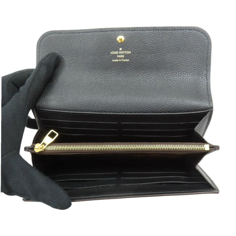 棕/黑色 原花帆布 金扣 兩折長夾 M61835【LOUIS VUITTON LV 路易威登】 M61835-5