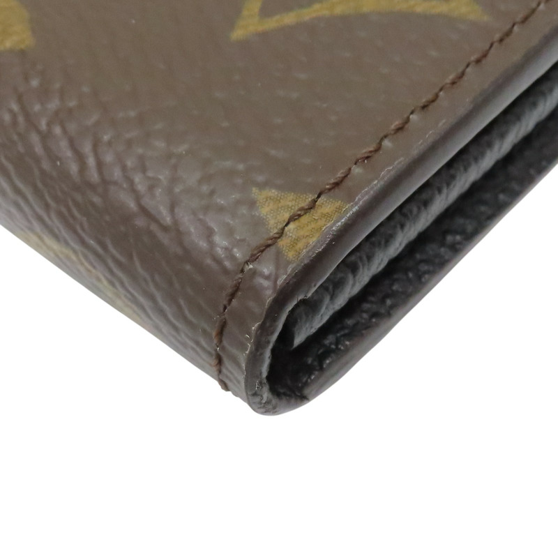 棕/黑色 原花帆布 金扣 兩折長夾 M61835【LOUIS VUITTON LV 路易威登】 M61835-18