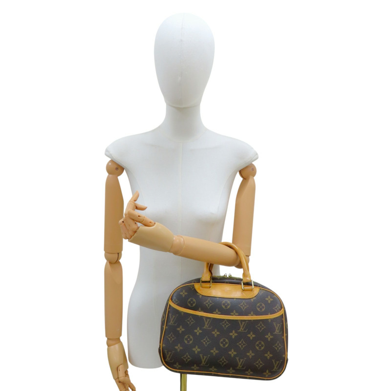 棕色 原花帆布 Trouville 小珍包 手提包【LOUIS VUITTON LV 路易威登】 M42228-7