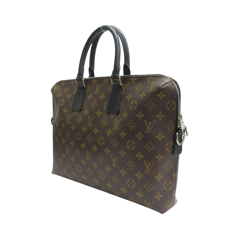 棕色 原花帆布 Porte-Documents Jour 兩用包【LOUIS VUITTON LV 路易威登】 M40868-2