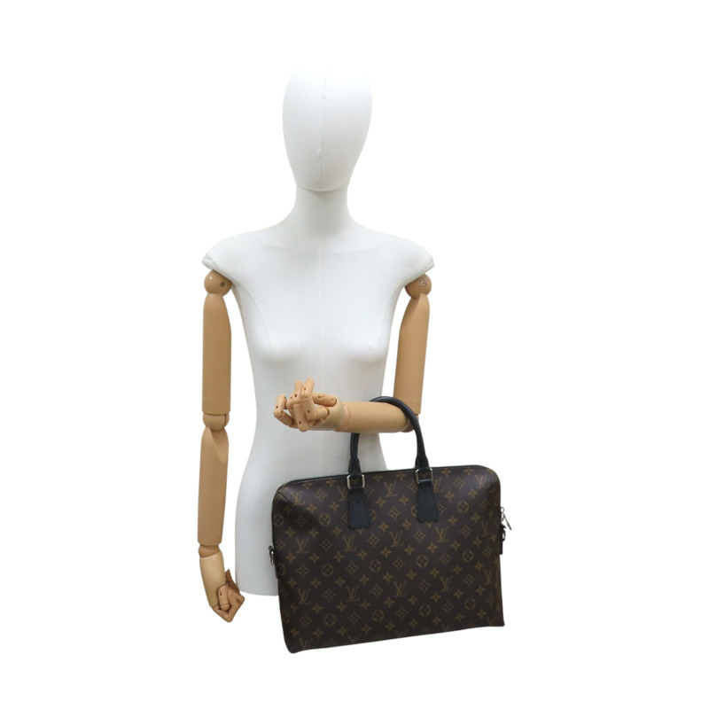 棕色 原花帆布 Porte-Documents Jour 兩用包【LOUIS VUITTON LV 路易威登】 M40868-12