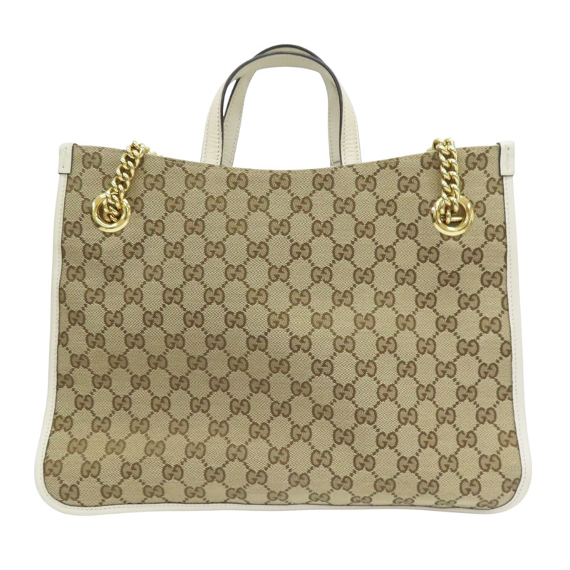 白色 緹花帆布 1955 Horsebit 肩背包【GUCCI 古馳】 621144-1