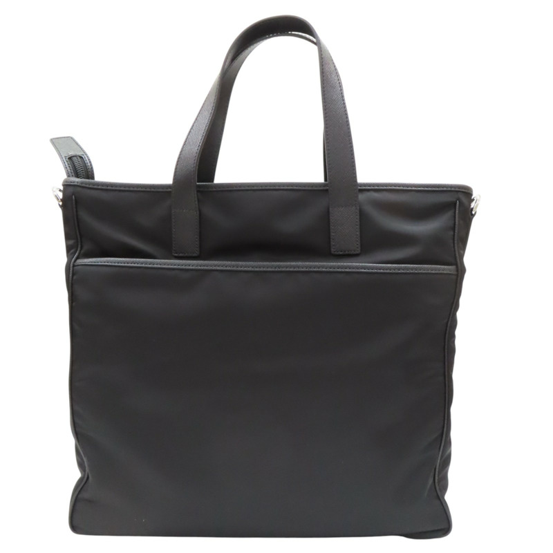 黑色 尼龍帆布 Re-Nylon Tote Bag 兩用包【PRADA 普拉達】 2VG033-1