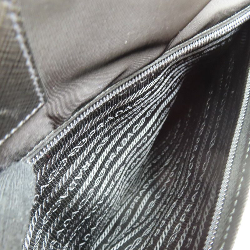 黑色 尼龍帆布 Re-Nylon Tote Bag 兩用包【PRADA 普拉達】 2VG033-6