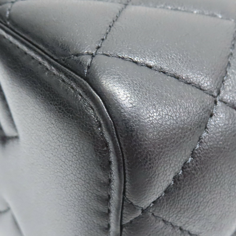 黑色 菱格紋 Top Handle Vanity 化妝箱 肩背包【CHANEL 香奈兒】-12