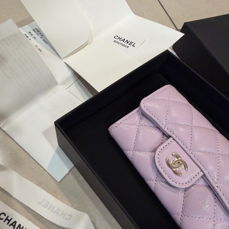 粉嫩內裡彩色logo特別好看的零錢包卡夾-1