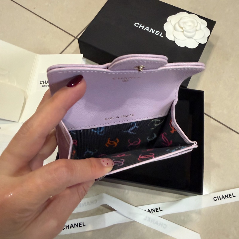 粉嫩內裡彩色logo特別好看的零錢包卡夾-2