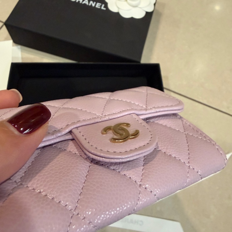 粉嫩內裡彩色logo特別好看的零錢包卡夾-4