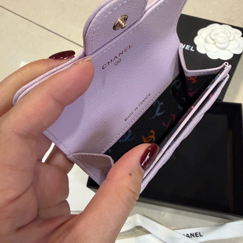 粉嫩內裡彩色logo特別好看的零錢包卡夾-5