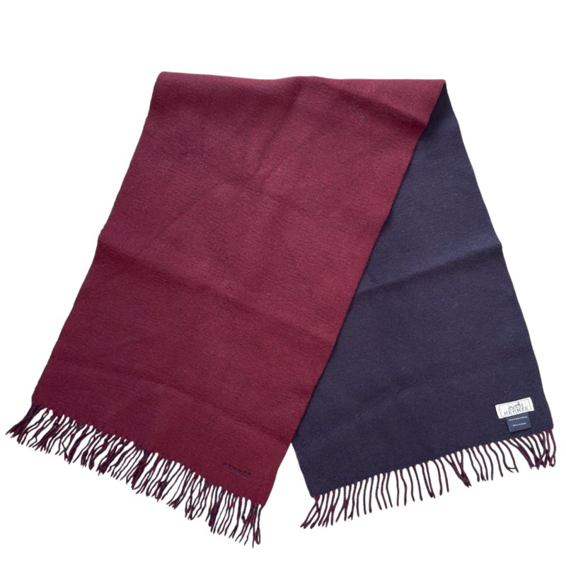 HERMES 純羊絨 雙面 圍巾-3