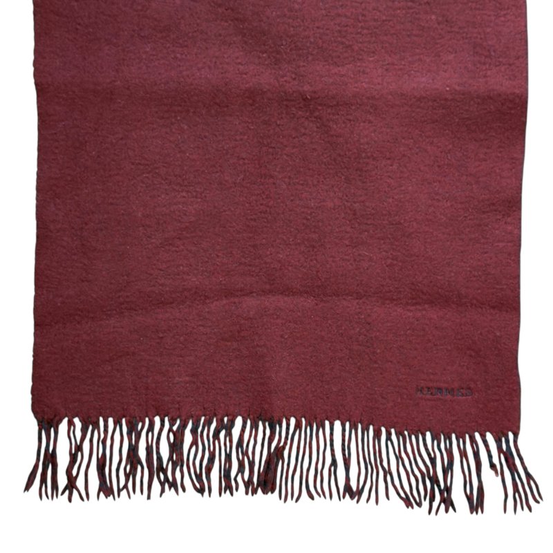 HERMES 純羊絨 雙面 圍巾-4