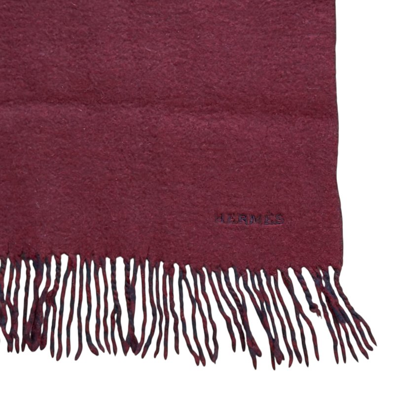 HERMES 純羊絨 雙面 圍巾-5