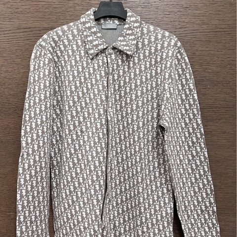 迪奧老花長袖針織襯衫