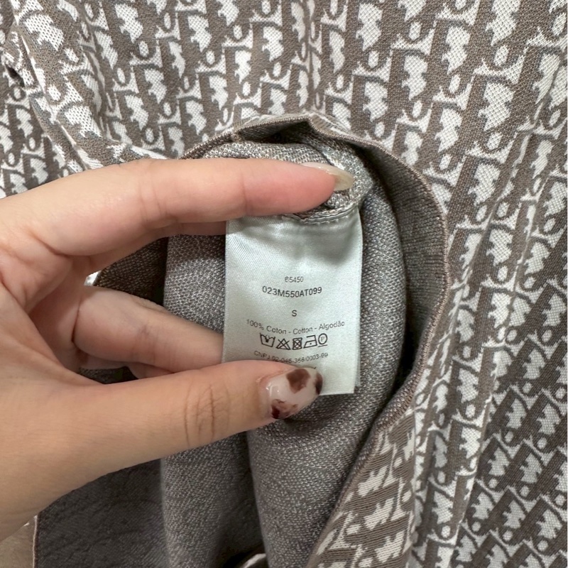 迪奧老花長袖針織襯衫-3