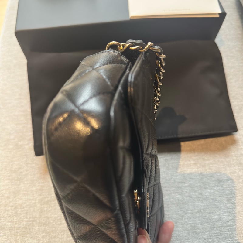 Chanel黑金荔枝皮  芯片手機皮夾包（99新大全套）-11