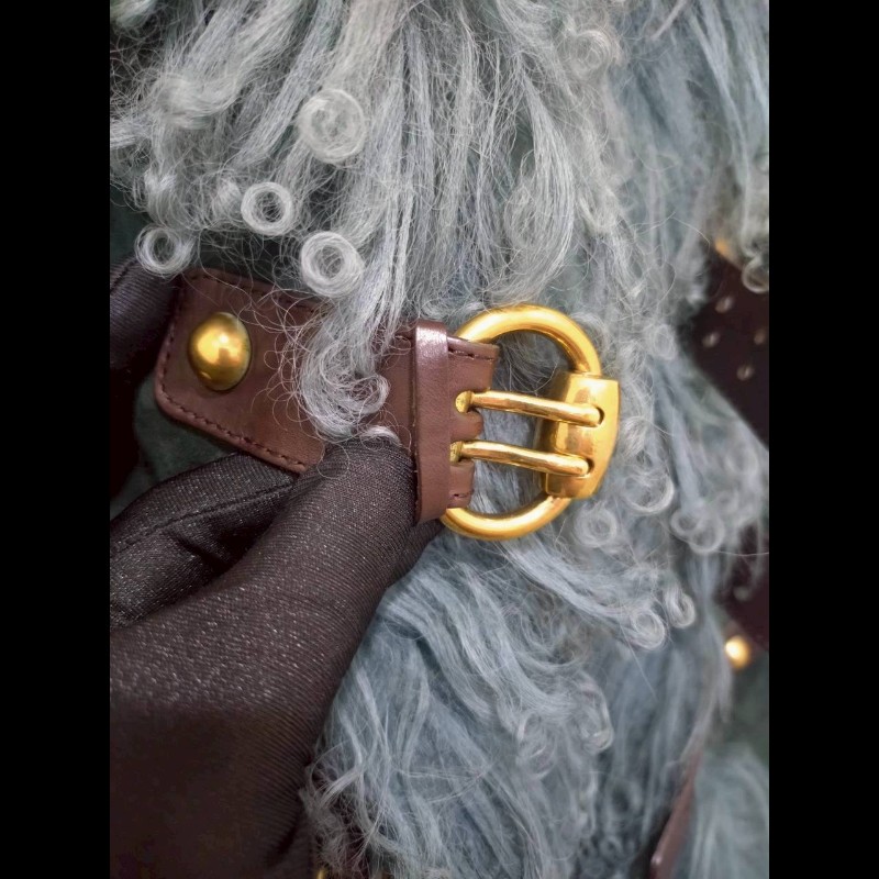 Gucci 灰綠麂皮羔羊毛邊背心-12