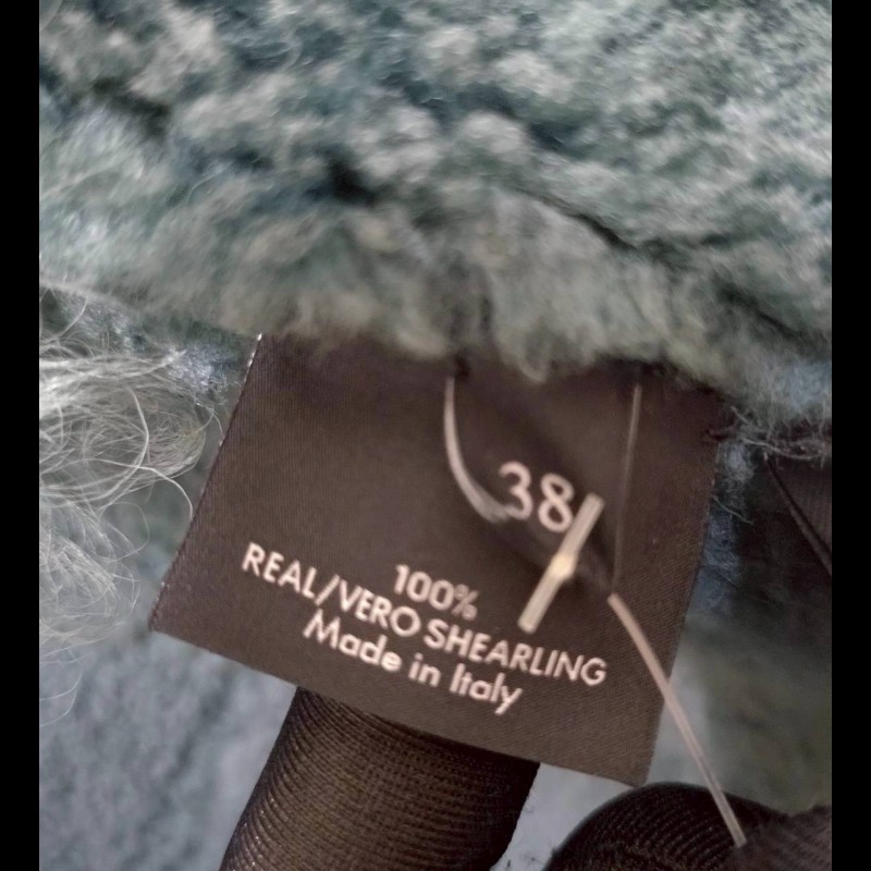 Gucci 灰綠麂皮羔羊毛邊背心-15