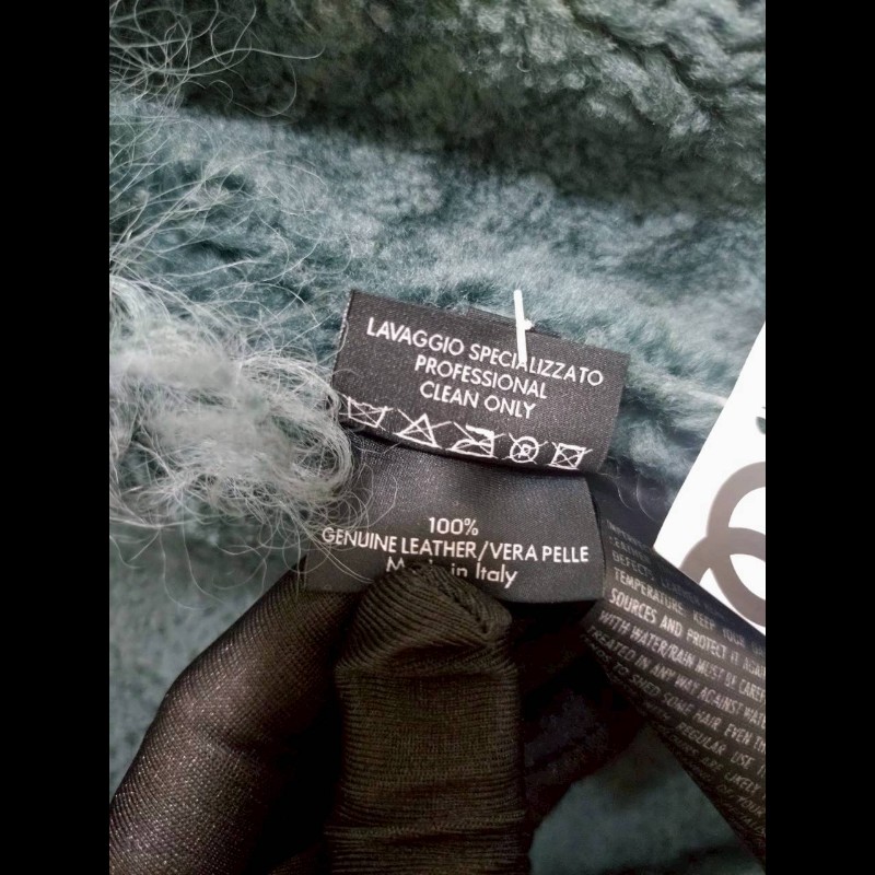 Gucci 灰綠麂皮羔羊毛邊背心-16