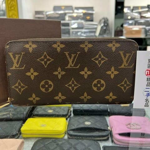 東區正精品㊣LOUIS VUITTON LV M60017 字紋咖啡色內裏ㄇ字拉鍊長夾 RZ6051