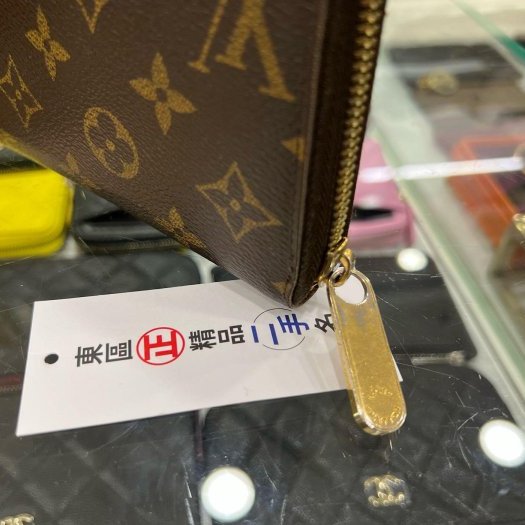 東區正精品㊣LOUIS VUITTON LV M60017 字紋咖啡色內裏ㄇ字拉鍊長夾 RZ6051-6