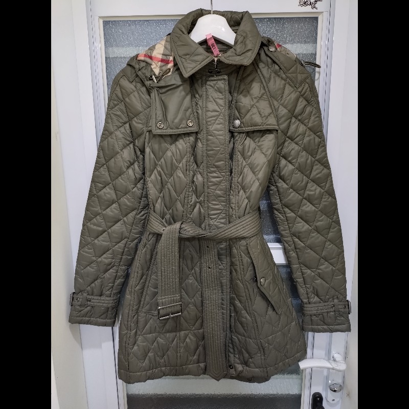 Burberry 灰綠菱格外套-0