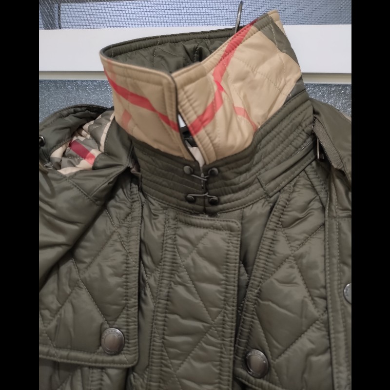 Burberry 灰綠菱格外套-7