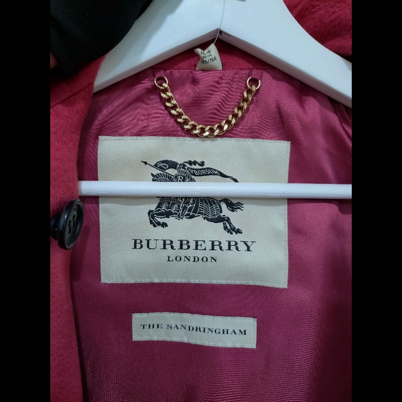 Burberry 磚紅色cashmere 風衣-10