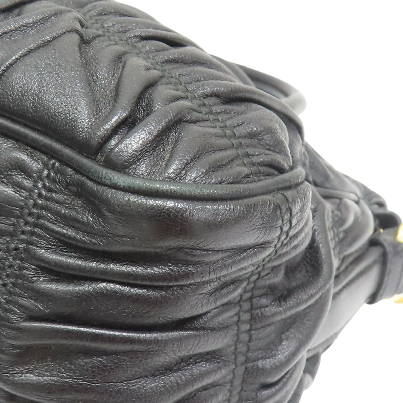 黑色 抓皺皮革 高菲 兩用包【PRADA 普拉達】-13