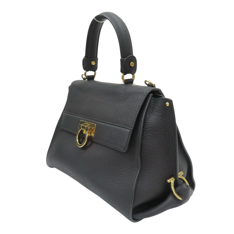 黑色 牛皮 sofia bag 兩用包【Salvatore Ferragamo 菲拉格慕】 21 E530/22-2