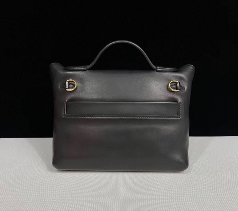 HERMES愛馬仕mini 2424 黑色 金扣 B刻 閒置全套-2