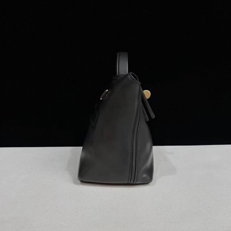 HERMES愛馬仕mini 2424 黑色 金扣 B刻 閒置全套-3