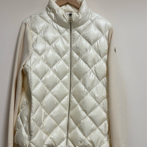 Moncler 羊毛拼接羽絨外套 米白色
