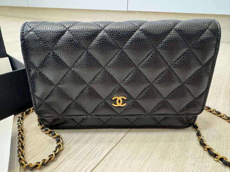 Chanel woc 荔枝牛皮金扣-5