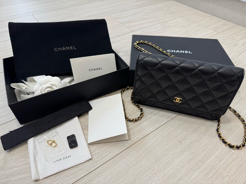 Chanel woc 荔枝牛皮金扣-15