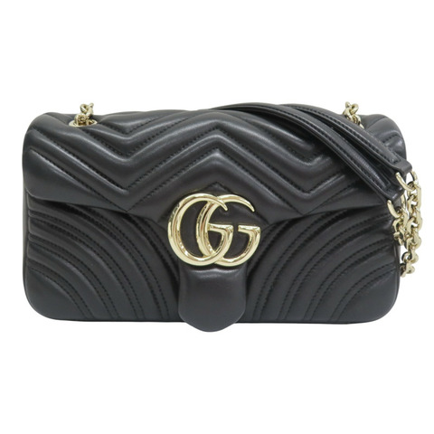 黑色牛皮 MARMONT Flap 肩背包 837267/486628【GUCCI 古馳】 837267/486628BK