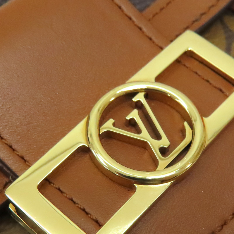 棕色 原花帆布 MINI DAUPHINE 鏈帶短夾 M80724【LOUIS VUITTON LV 路易威登】 M80724-9