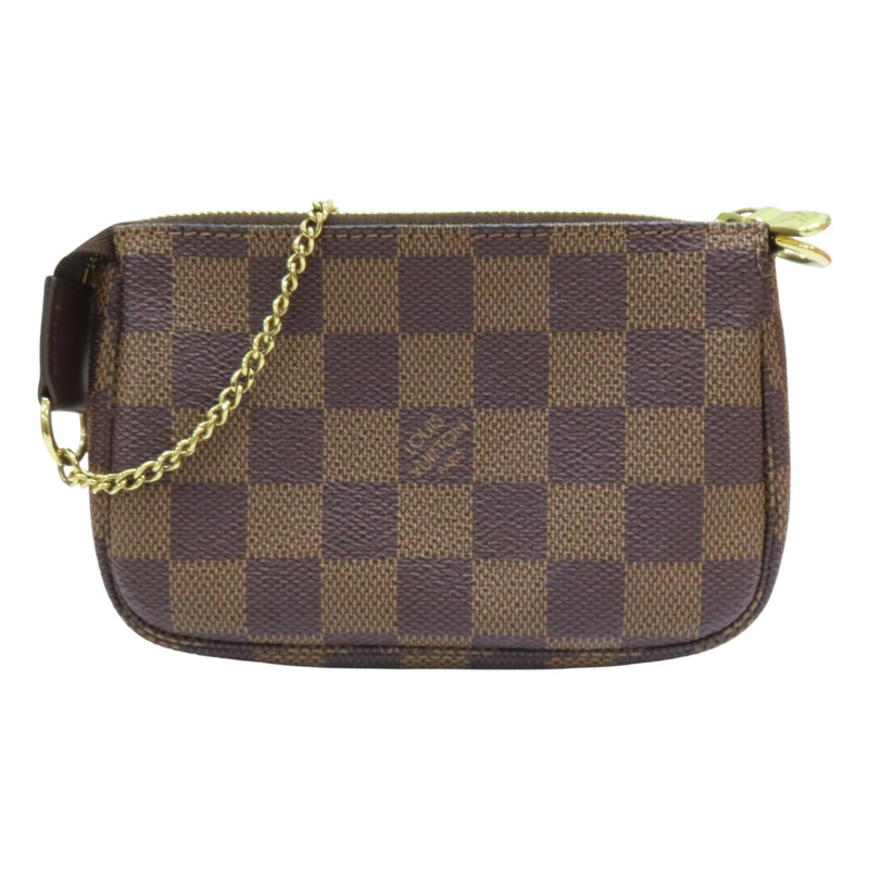 棕色 棋盤格 帆布 Mini Pochette Accessoires 手提包 N58009【LOUIS VUITTON LV 路易威登】 N58009-0