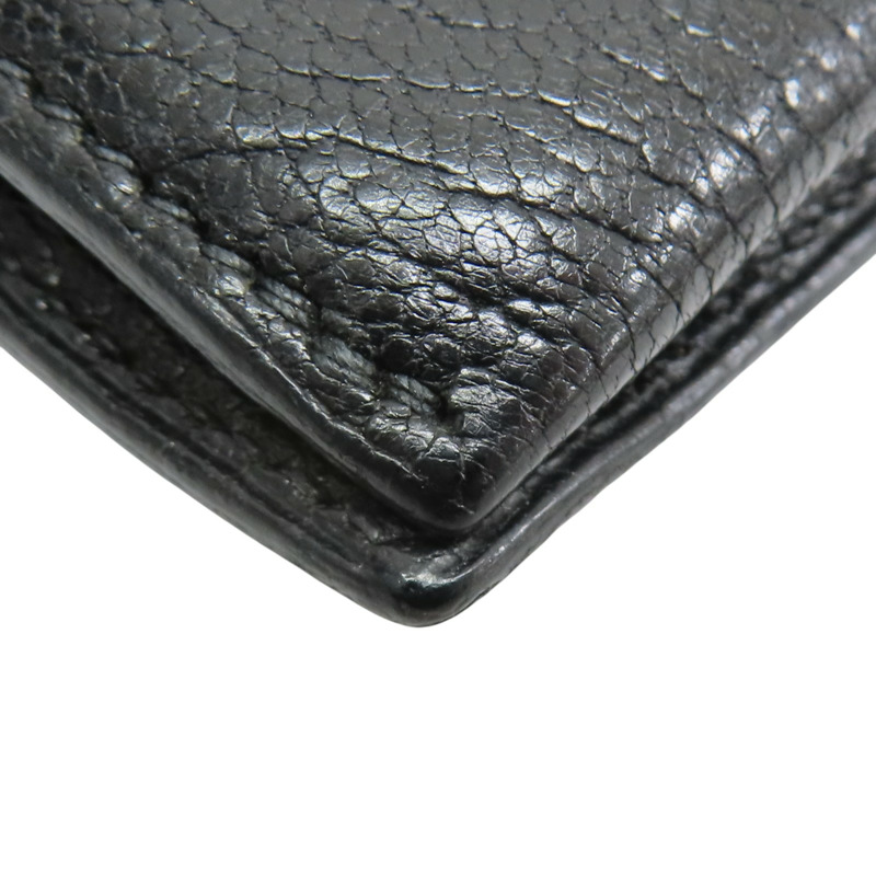 黑色 Chevre山羊皮 Bearn 兩折長夾 口G刻 【HERMES 愛馬仕】-10