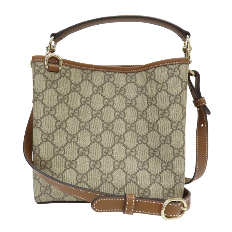 棕色 PVC帆布 GG Emblem 兩用包【GUCCI 古馳】 815118-0