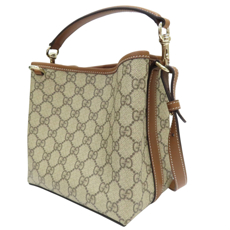 棕色 PVC帆布 GG Emblem 兩用包【GUCCI 古馳】 815118-2